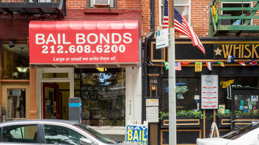 A bail bonds storefront in New York City
