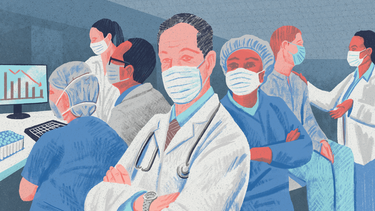 An illustration of doctors in a hospital