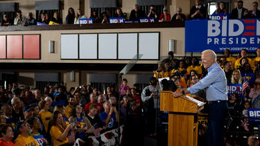 Former vice president Joe Biden campaigning in Pittsburgh on April 29. Photo: Jeff Swensen/Getty Images.