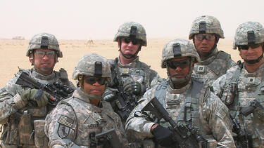 Col. Rich Morales (right) with members of his battalion in Iraq. Photo courtesy of Rich Morales. 