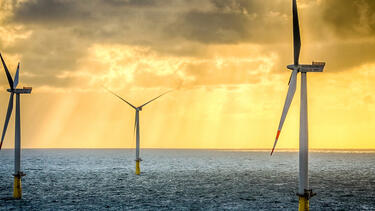 Siemens Wind Turbines off the coast