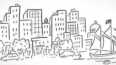 sketch of cityscape