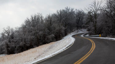 A mountain road in Appalachian Ohio
