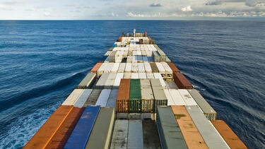 A ship full of shipping containers
