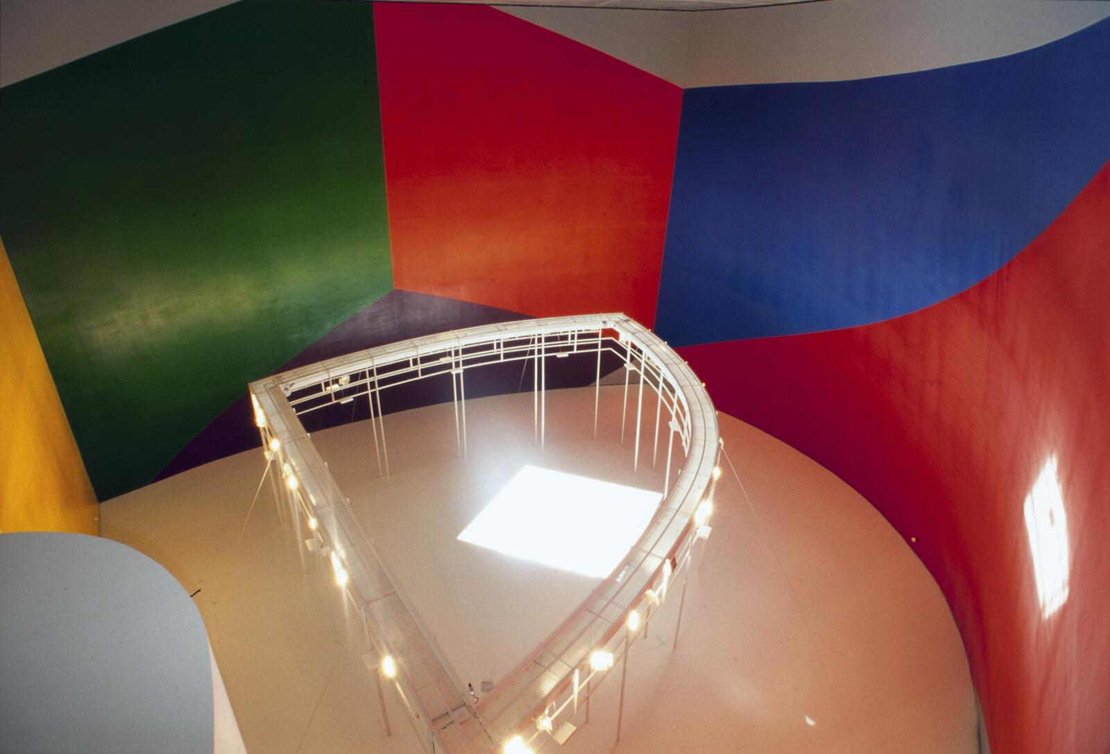 A Sol Lewitt wall drawing at the newly opened Guggenheim Bilbao