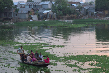 Approaching Korail, the largest informal settlement in Dhaka, Bangladesh