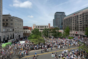 Daily life in Durham, NC, busy street market