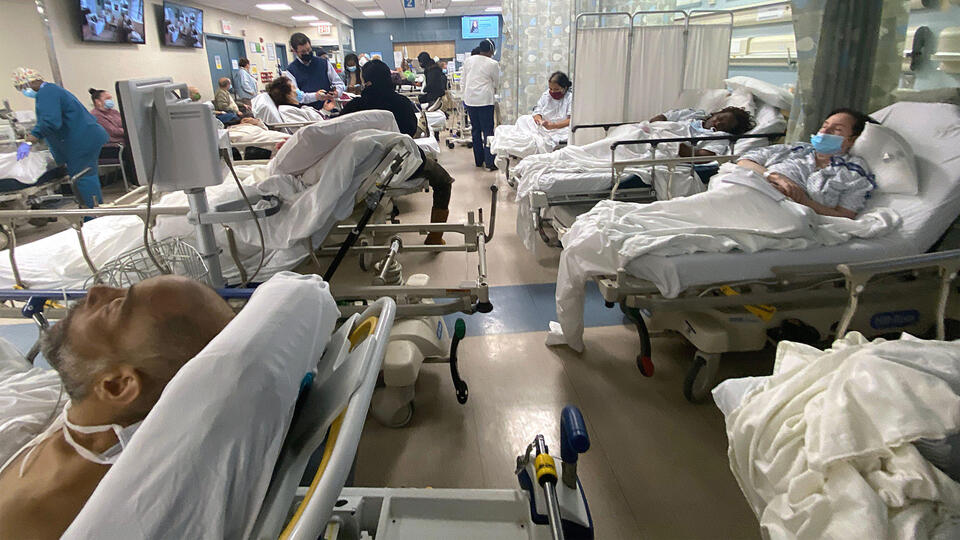 A crowded emergency room