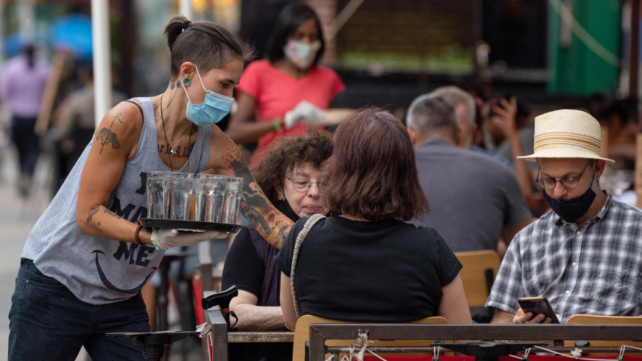 Outdoor service at a restaurant in New York City on July 30, 2020.