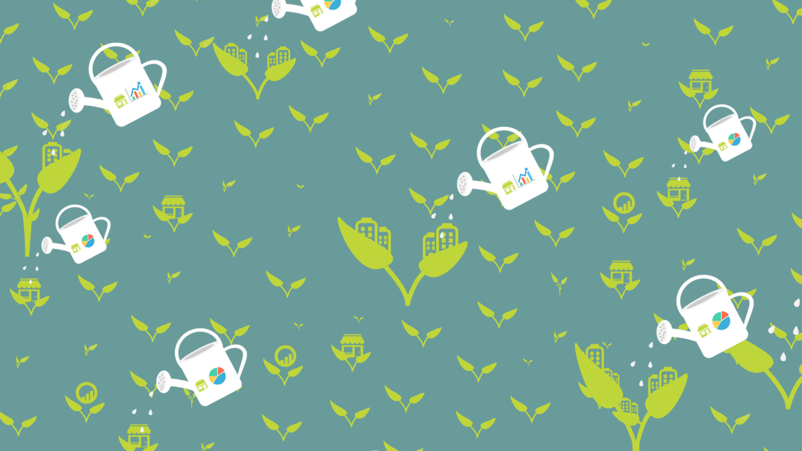 Illustration of watering cans