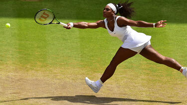 Serena Williams at the 2015 Wimbledon Championships. Photo: Dominic Lipinski/Pool/AFP via Getty Images.