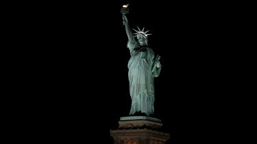 The Statue of Liberty at night