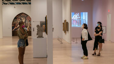 Visitors at the Whitney Museum of American Art in New York City in September 2020. Photo: Jeenah Moon/Bloomberg via Getty Images.