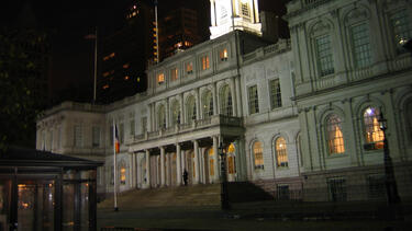 New York City Hall at night