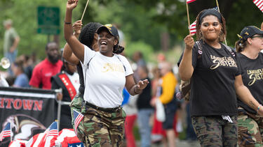 Women veterans at the National Memorial Day Parade in May 2018.
