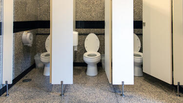 Toilets in a public bathroom