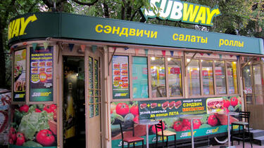 A Subway restaurant in Moscow. 