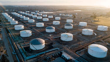 Oils tanks in Carson, California, in 2020.