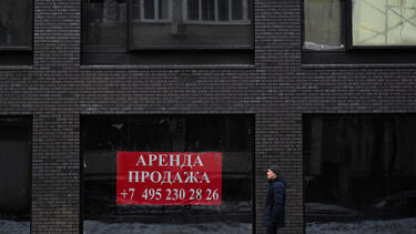 A vacant commercial building in Moscow on February 10. 