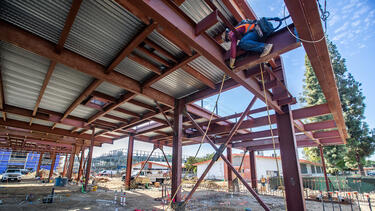 Construction on a school building