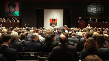 Andy Warhol’s Muhammad Ali is auctioned at Christie’s in 2007.