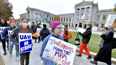 Museum staff picket in front of Boston’s Museum of Fine Arts