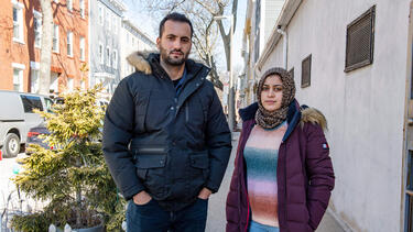 An Afghani couple in Charlestown, Massachusetts, where they settled in 2022 after the fall of Kabul. 