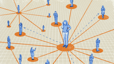 An illustration of people connected in a network