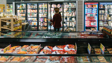 A shopper in a supermarket