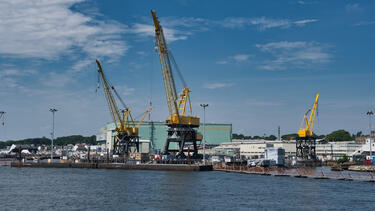 The General Dynamics Electric Boat shipyard in Groton, Connecticut. 