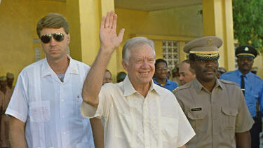 Jimmy Carter in Port-au-Prince, Haiti