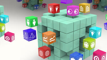 Cubes with interchanging pieces
