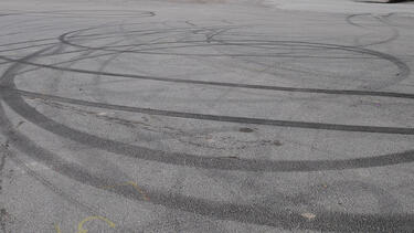 Image of skid marks on asphalt