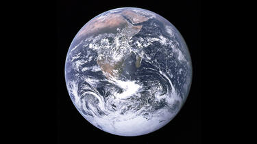 The "blue marble" image of Earth as seen from Apollo 17