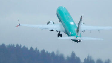 A Boeing 737 Max airplane during a test flight in Renton, Washington, in December 2019. AP Photo/Ted S. Warren.