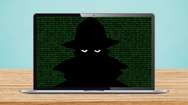 An illustration of a spy on a computer screen