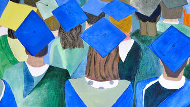 Detail from "Graduates" by Judy Pokras