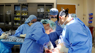 Doctors and nurses in a operating room