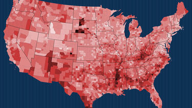 Map of U.S. poverty rates by county