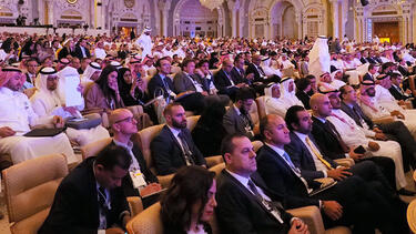 Attendees at the Future Investment Initiative conference on October 23, 2018, in Riyadh, Saudi Arabia. Photo: Asahi Shimbun via Getty Images.