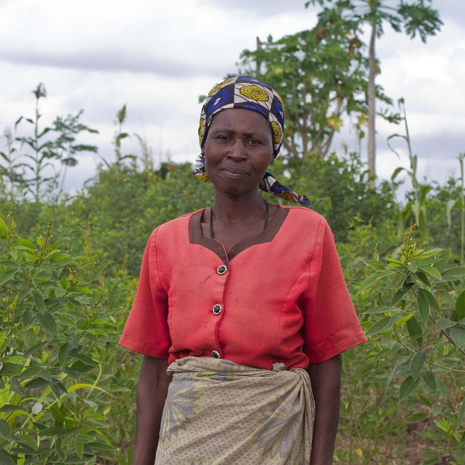 Mary Musa on her farm in Malawi in 2010.