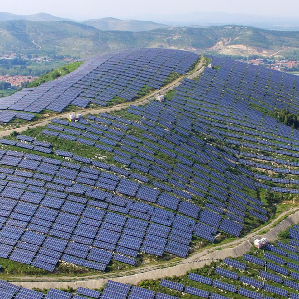 A solar generation project outside Linyi, China. Photo: VCG/VCG via Getty Images.
