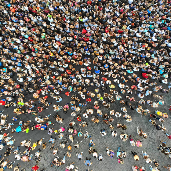 A crowd of people.