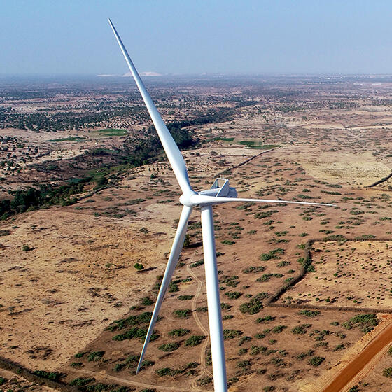 The Taiba N’Diaye Wind Power Station in Senegal, a project underwritten by the World Bank’s Multilateral Investment Guarantee Agency. Photo: MIGA.