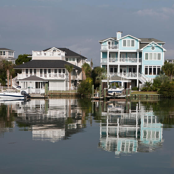 A row of coastal houses