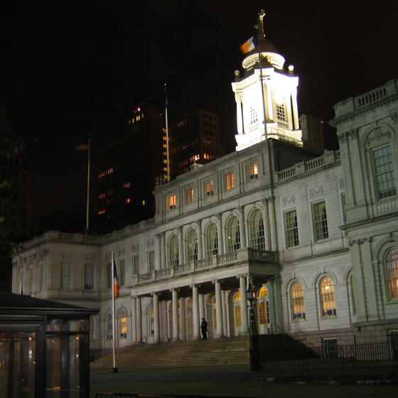 New York City Hall at night