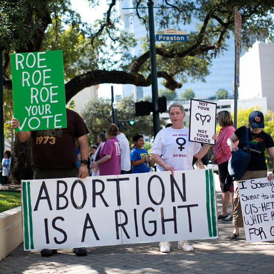 Pro-choice protesters