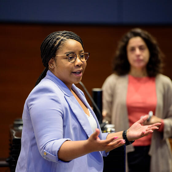 Ashlee Wisdom speaking in Teresa Chahine’s class