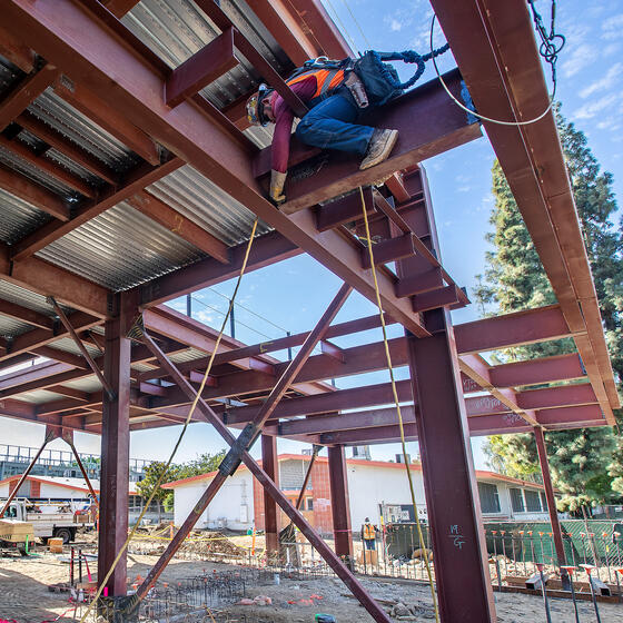 Construction on a school building