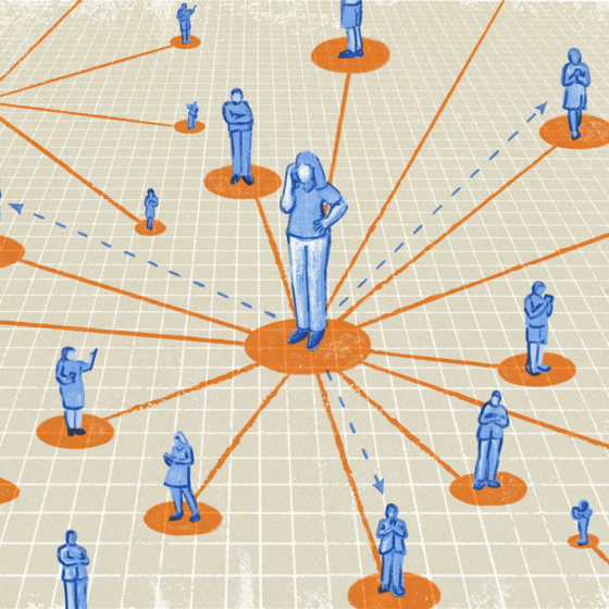 An illustration of people connected in a network